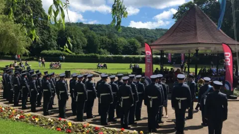 RCT Council Service ahead of the parade