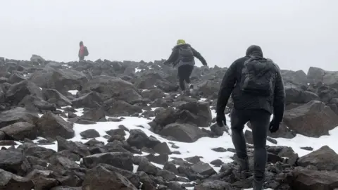 Josh Okun Dominic Boyer, Cymene Howe and Magnus Sigurdson in the Icelandic mountains