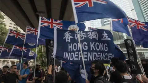 EPA Pro-independence protest in Hong Kong (1 July 2017)