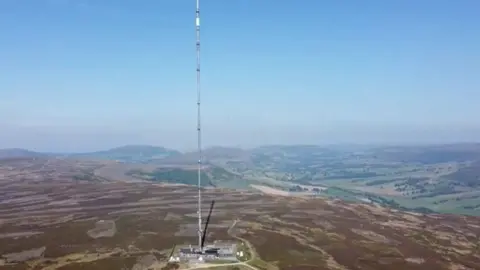 Arqiva The Bilsdale mast before the fire