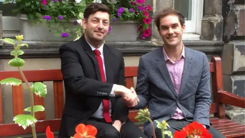 BBC Labour's Cammy Day with SNP's Adam McVey Pic: Zoe Macdonald