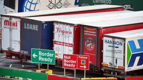 Getty Images Lorries at Holyhead