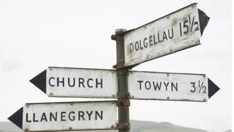 Getty Images A signpost with different Welsh place names on