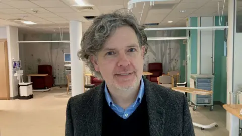 BBC Mike Taylor at Dyson Cancer Centre