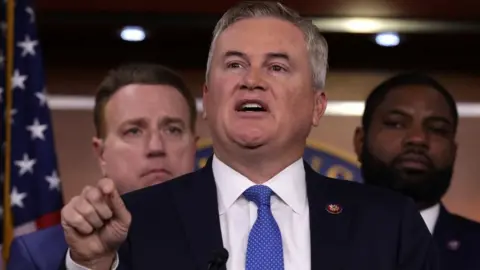 Getty Images James Comer speaks during a news conference at the US Capitol on 17 November 2022