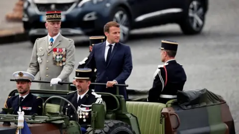 Reuters President Macron arrives for Bastille Day events, 14 July 2020