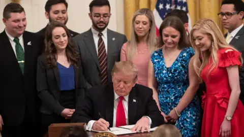 Getty Images President Trump signs free speech executive order
