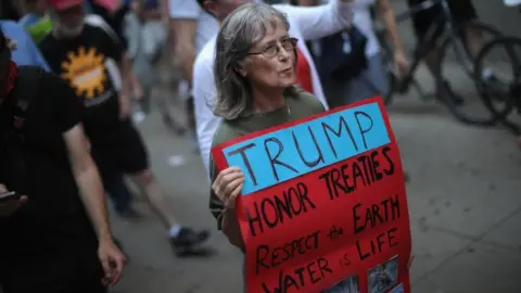 Getty Images Climate change protest in Chicago, 2 June 2017