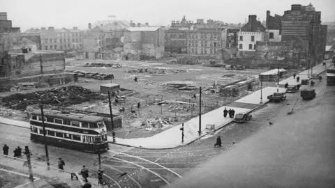 Getty Images Belfast after the blitz