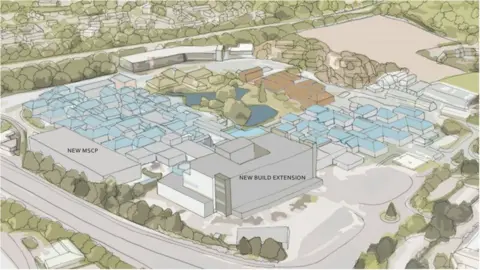 RBCH NHS Foundation Trust Artist's impression of new hospital building