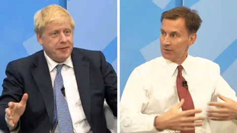 BBC Boris Johnson and Jeremy Hunt