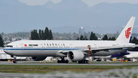 Reuters An Air China flight bound for Shenzhen, believed to be carrying Huawei CFO Meng Wanzhou, takes off from Vancouver International Airport in Richmond