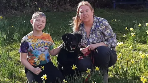 Donna Kelly Donna, her son Hudson and Willow the dog