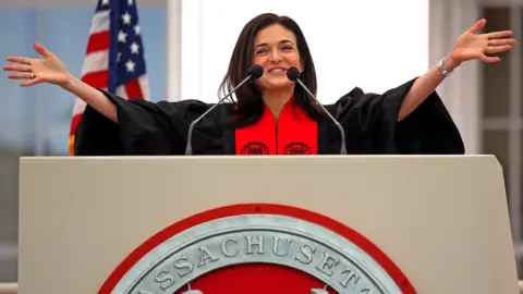 Getty Images Facebook Chief Operating Officer Sheryl Sandberg gives the commencement address at the 2018 Massachusetts Institute of Technology commencement in Cambridge, MA on June 8, 2018