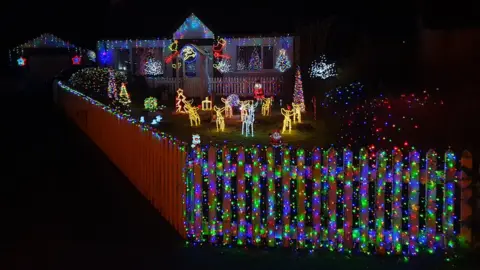 Jordan Christie Jordan Christie's Christmas lights display in Ballybogey in County Antrim