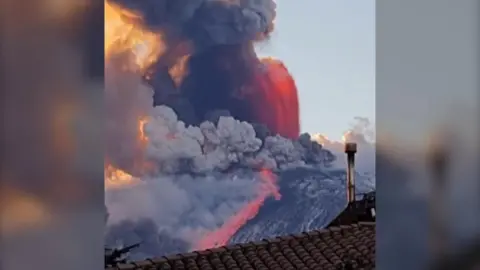 Smoke from Mount Etna