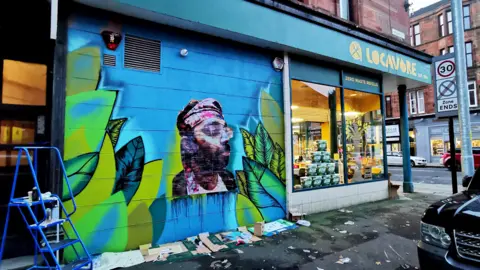 Bianca Csenki Daniel Rupaszov's Partick mural