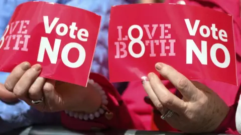 Getty Images Vote NO leaflet