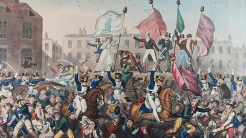 Manchester Archives Painting of Peterloo Massacre