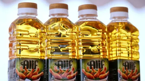 Getty Images Bottles of refined palm oil