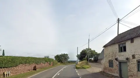 Google The A458, between Rowton and Cardeston Park