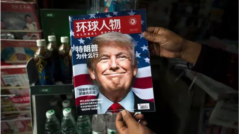 Getty Images Trump on a magazine cover in China