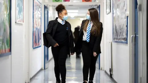 Getty Images Secondary school girls in Llanishen, Cardiff (Sept 2021)