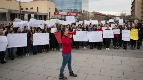 Getty Images Pristina protest, 30 Mar 18