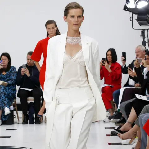 Rex/Shutterstock Stella Tennant on the runway at the Victoria Beckham show