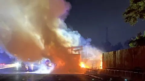 National Highways Lorry smoke