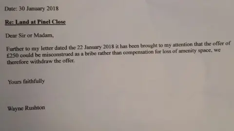 Pinel Close resident Letter from Wayne Ruston to Pinel Close residents
