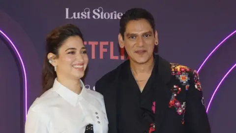 Getty Images Tamannaah Bhatia and Vijay Varma attends the screening of the Netflix series 'Lust Stories 2' on June 27, 2023 in Mumbai, India (Photo by Prodip Guha/Getty Images)