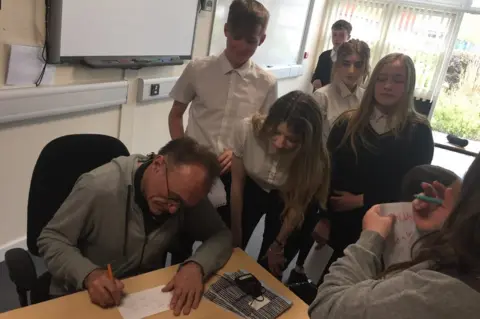 Ormiston Denes Academy Danny Boyle and pupils of the school