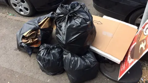 Rubbish on Birmingham streets