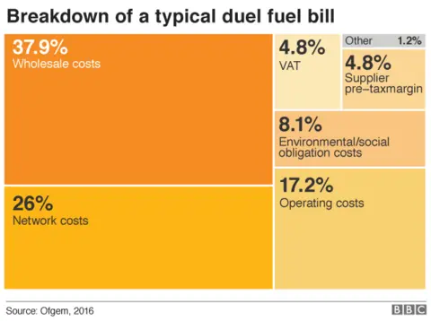 Breakdown of fuel bill