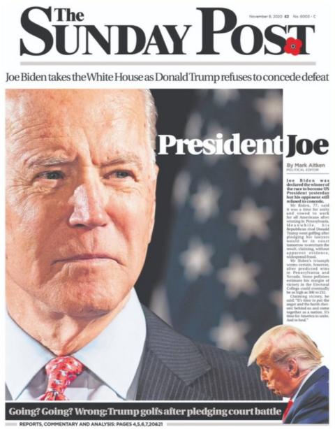 Scotland's papers: 'Trump dumped' as Biden vows to 'unite and heal ...