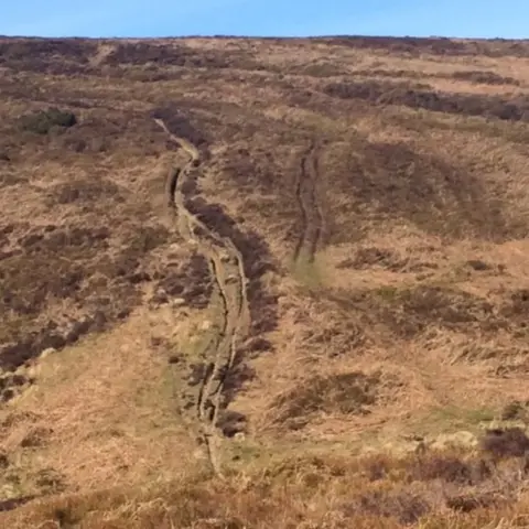 Improvised paths have caused scarring on Ruabon moors