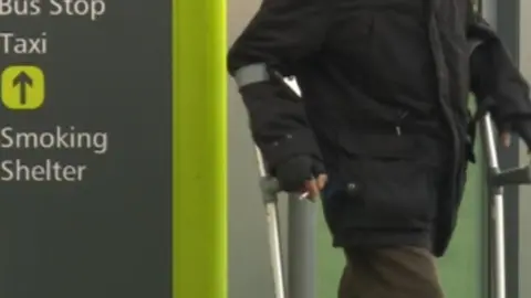 A smoker outside of the hospital