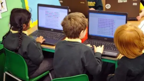 BBC School children working on computer