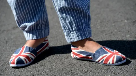 Getty Images Person in Union Jack shoes