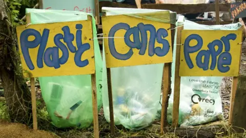 Getty Images Glastonbury recycling bins