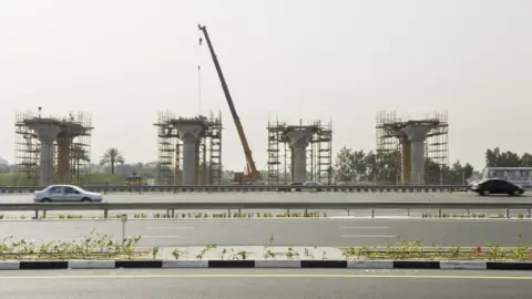 Getty Images Monorail track construction in Dubai