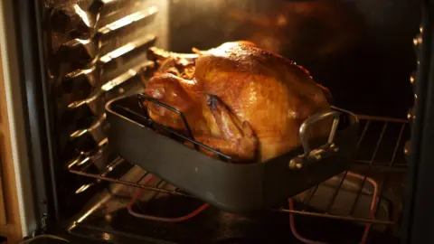 Getty Images A turkey in an oven