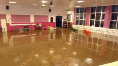 Defra Floodwater filled Burnley Road Academy in 2015