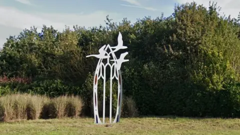 Google sculpture on roundabout