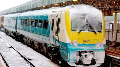 Arriva Trains Wales A frosty train at Cardiff Central Station