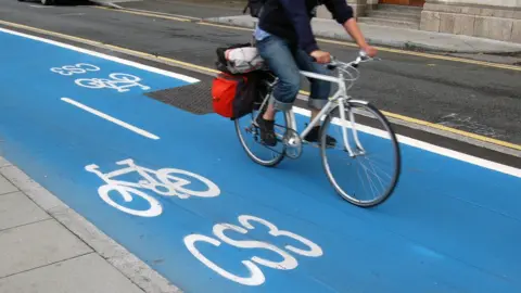 Blue cycle Superhighways in London