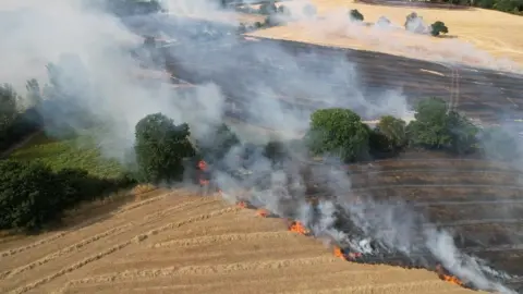 Getty Images Field alight