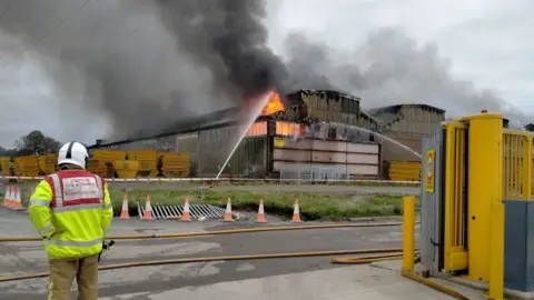 Carlisle East Fire Station Recycling centre fire