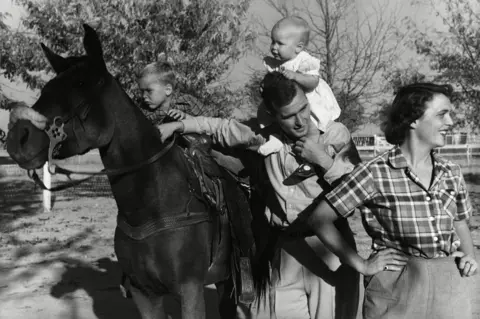 Getty Images With young George, Robin and Barbara in 1950